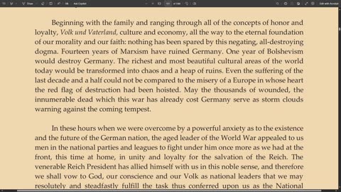 Adolf Hitler Speech 2/1/1933 | First Radio Broadcast 1 of 2 ENG
