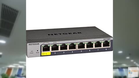 NETGEAR 8-Port Gigabit Ethernet Smart Switch (GS108T) - Managed, with 1 x PD Por