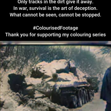 A Waiting Giant Camouflaged Heavy Vehicle 1944 #ColourisedHistory