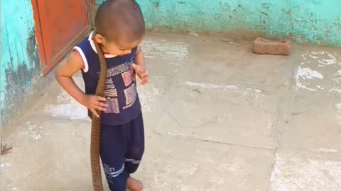 Cute little boy Vs snake real comedy scenes shorts viral video