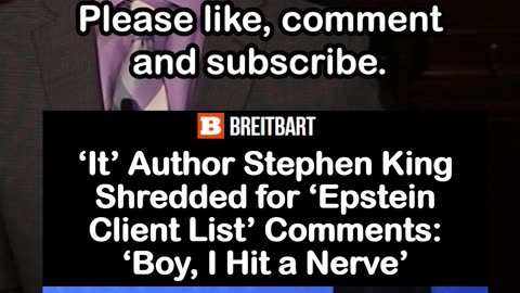 Author Stephen King Says Epstein Client List is a Hoax