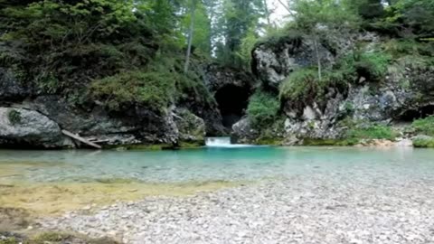 Stunning Natural Scenery Background: Waterfalls and Mountains – Relaxing Nature Visuals