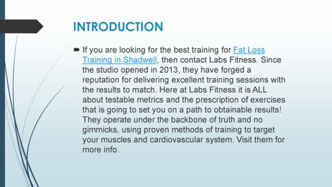Best Fat Loss Training in Shadwell