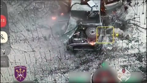 Ukrainian Drones Slam into Russian Transport Vehicle