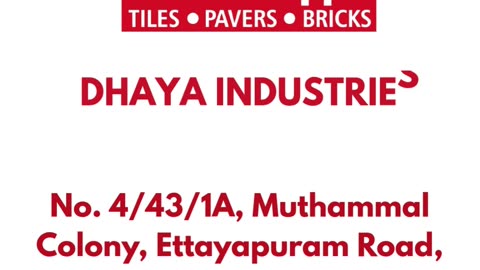 Dhaya Industries Flooring Paver Tiles – Stylish & Durable Flooring Solutions in Tuticorin