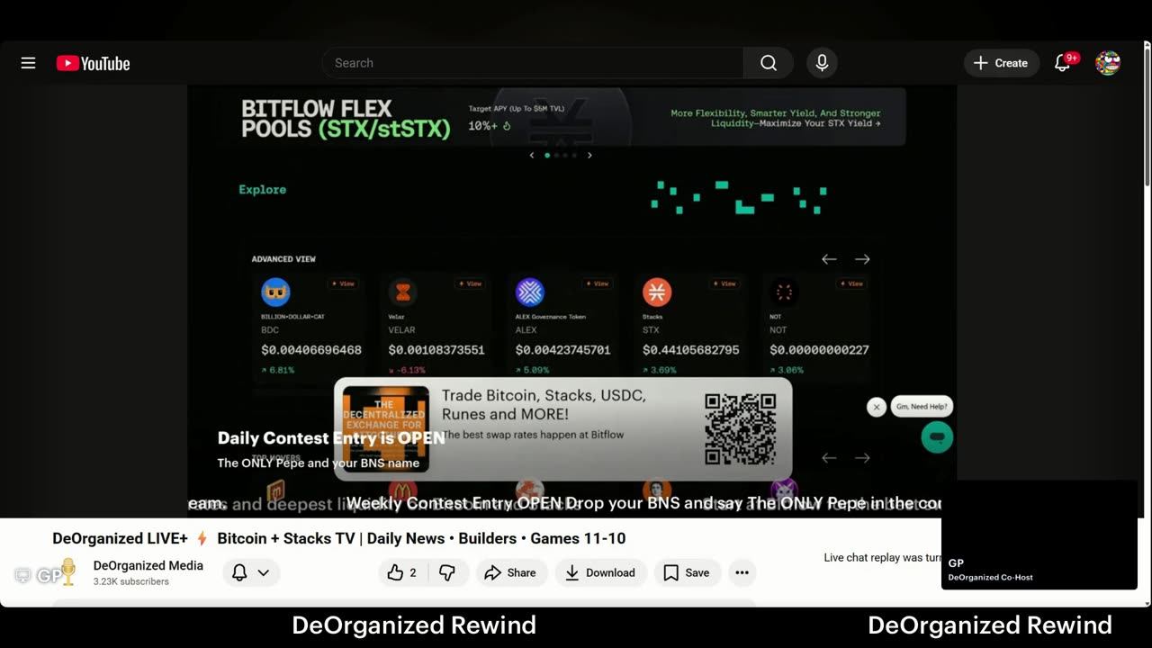 DeOrganized LIVE+ ⚡ Bitcoin + Stacks TV | Daily News • Builders • Games 11-10