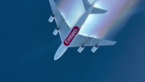 A photographer with good optics captured the Airbus A380 of Emirates