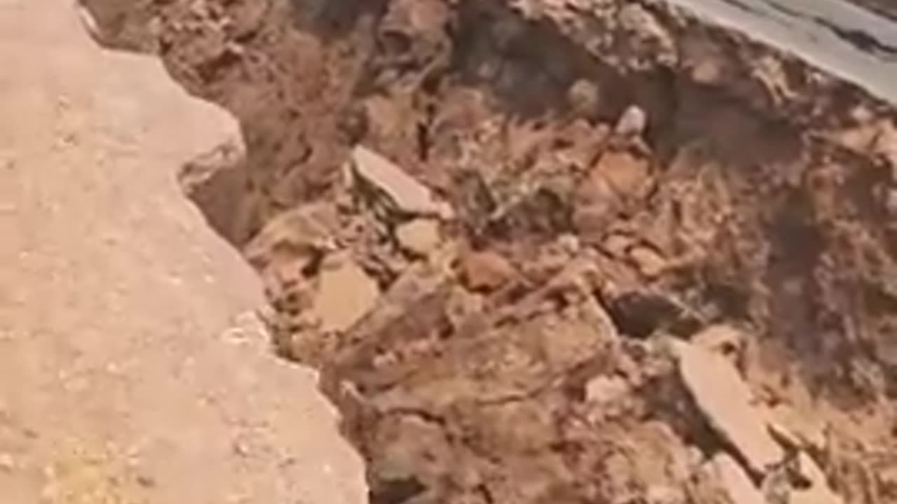 Massive surface rupture after a powerful 7.7-magnitude earthquake strikes Myanmar.
