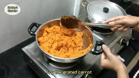Preparing Gajar Halwa at home