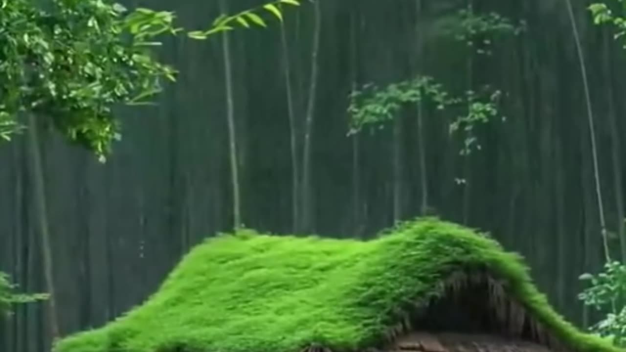 The scene of the rain in the village & thunder sounds for deep sleep 🛌 💤 #thundersounds #rainsound
