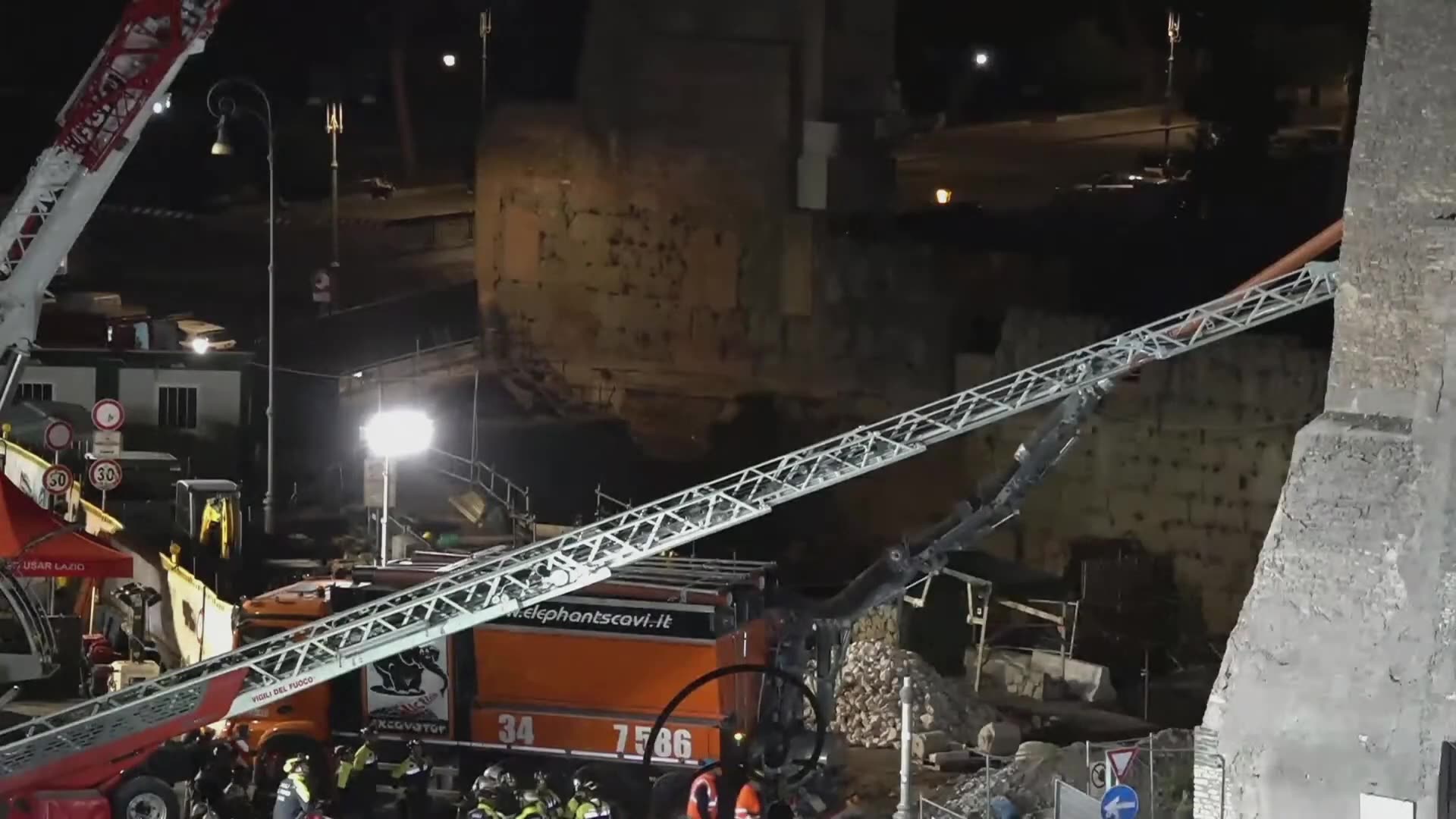 Torre dei Conti tower collapses in Rome - November 3, 2025