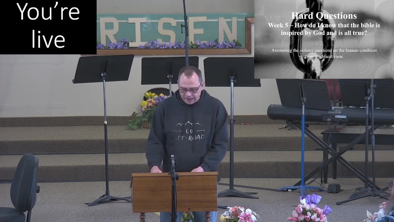 15 Minute Seminar on "Hard Questions" Week 5 of 5 at Moose Creek Baptist Church 3/30/2025