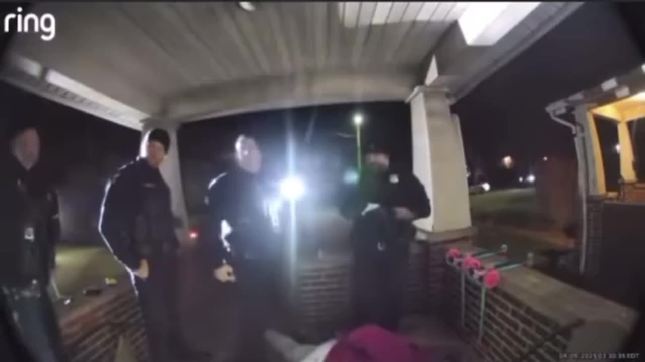 Unlawful, Fascist, Police Tyrants Attack Innocent Man On His Porch.