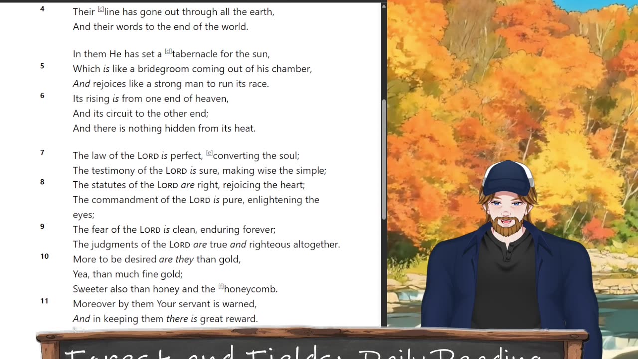 Forest and Fields Daily reading: Psalm 19