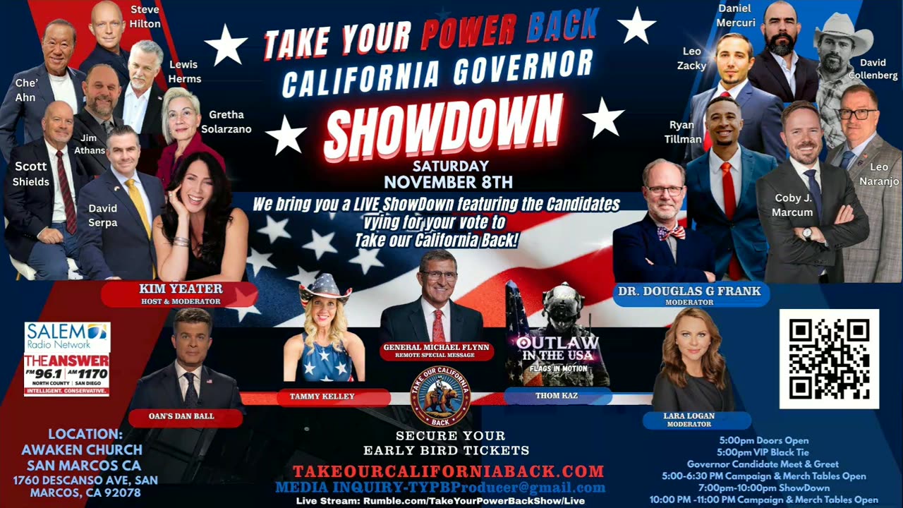 TAKE YOUR POWER BACK CALIFORNIA GOVERNOR SHOWDOWN