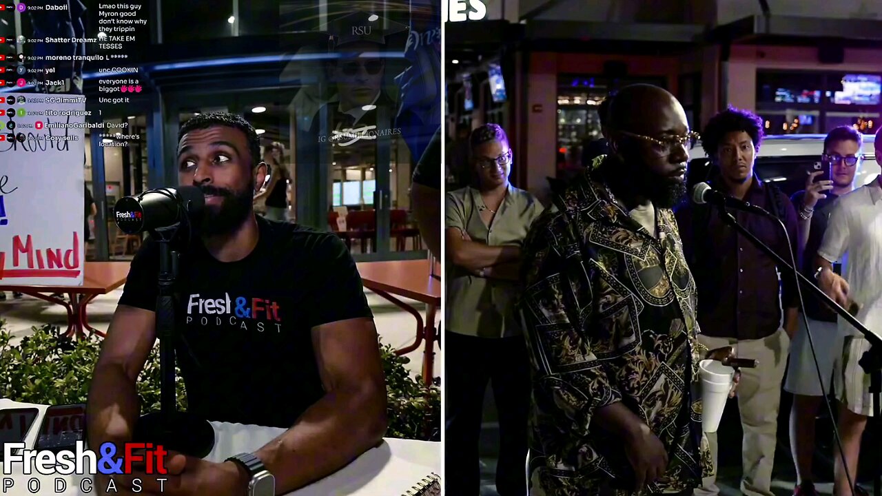 TRIGGERED Man THROWS DRINK at Myron Gaines and gets SMOKED | Fresh and Fit Clips