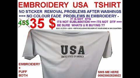 Embroidery USA name tshirt , be sure what's u r buying , USA UK EUROPE ,