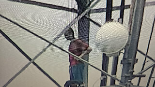 Crazy Man on a Tower at American University in Washington DC
