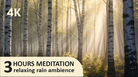 ❤️3 Hours Deep Meditation – Calming 4K Nature Loop | Rainy Forest Ambience | Calming ASMR Tingles