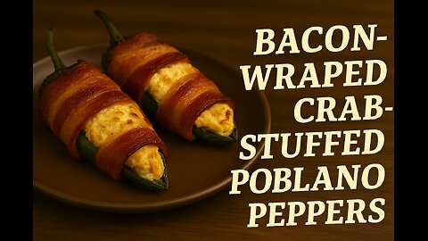 FlavorVille Bacon-Wrapped Crab Poblano Peppers | Cream Cheese Fusion