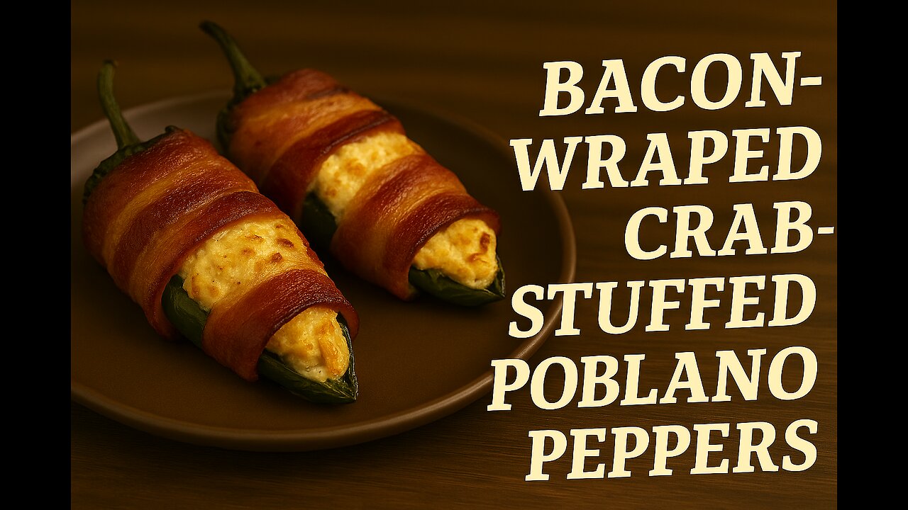 FlavorVille Bacon-Wrapped Crab Poblano Peppers | Cream Cheese Fusion
