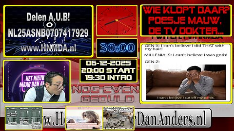 HNMDA live 06-12-25 Wie klopt daar Poesje mauw, de TV Dokter