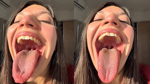 HOT WOMAN WIDE OPEN MOUTH & TONGUE ASMR PART 8