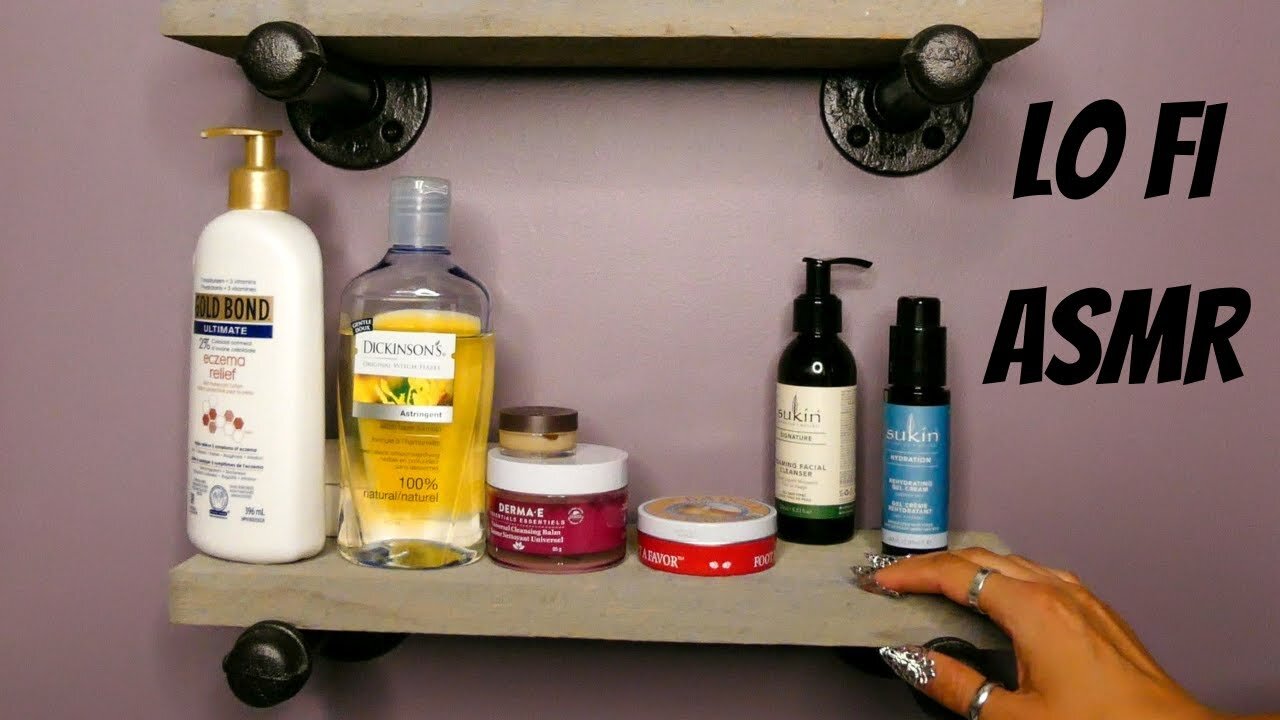 Lo-Fi ASMR Organizing a Bathroom Shelf (no talking, tapping, scratching, lid sounds)