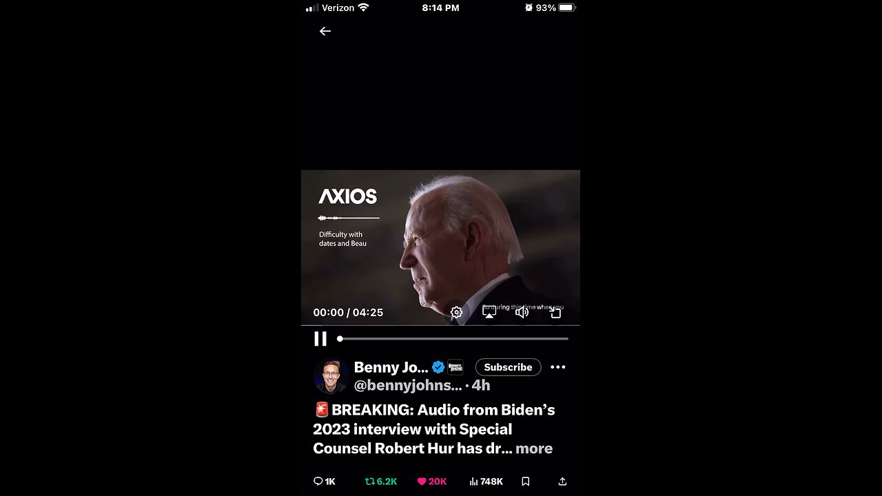 BREAKING: Audio from Biden’s 2023 interview with Special Counsel Robert Hur has dropped. He