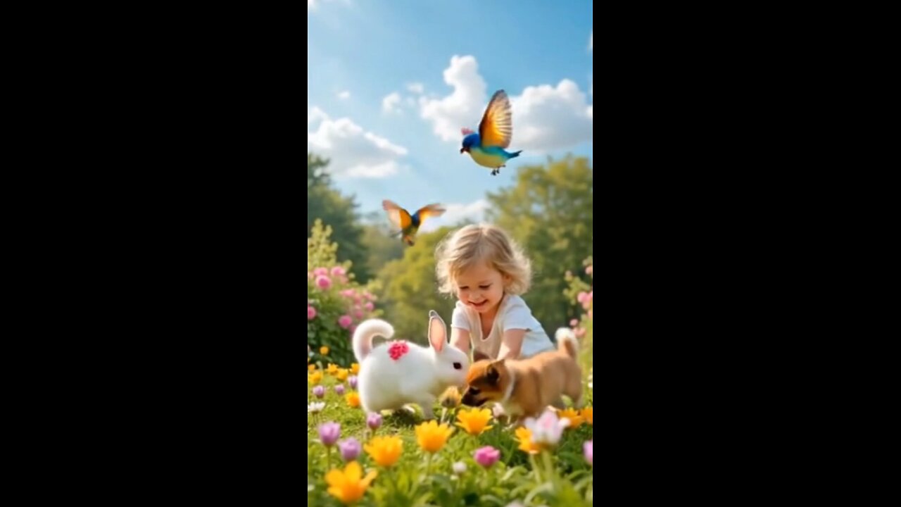 Good home friend rabbit dog and girl🥰♥️#fanny video #shortsvideo
