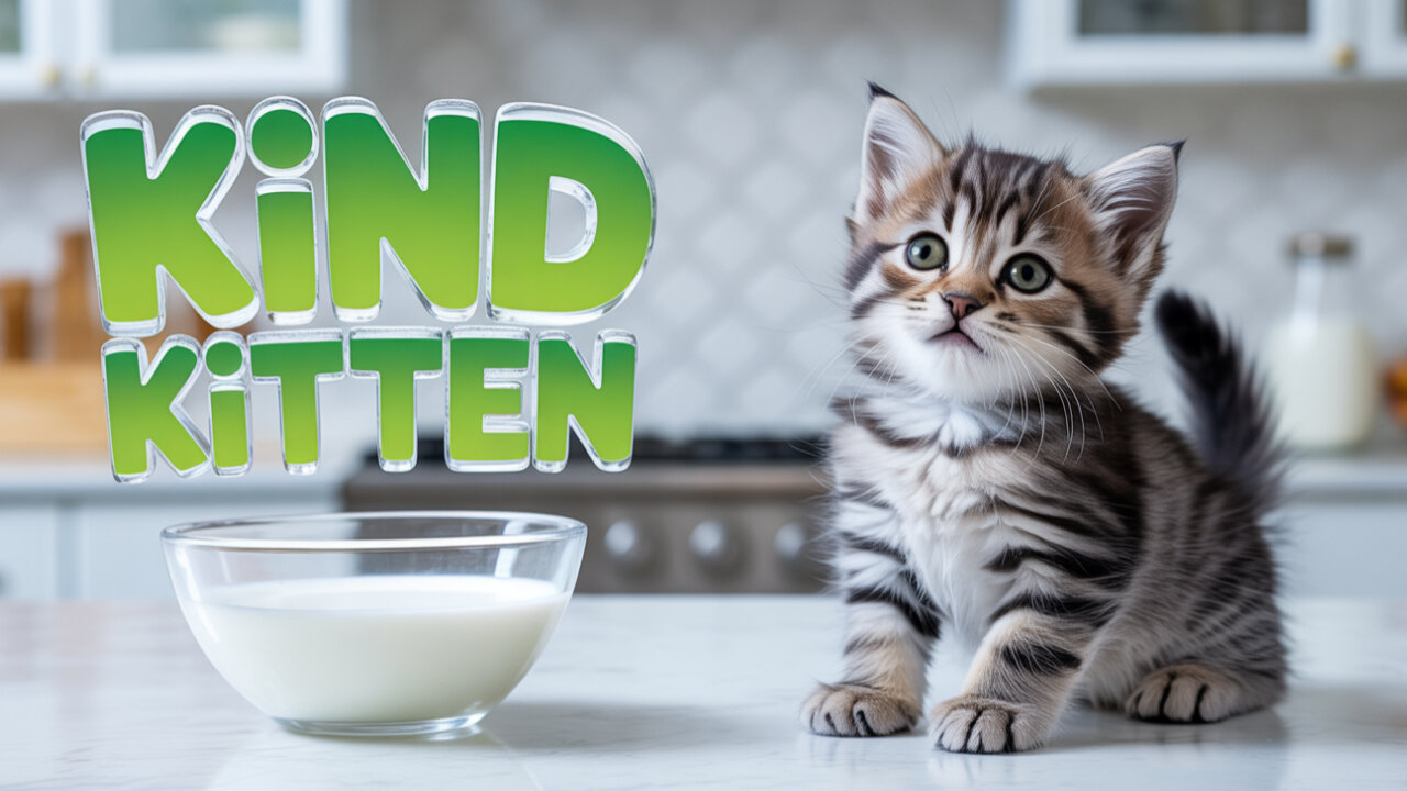 Kind kitten and man