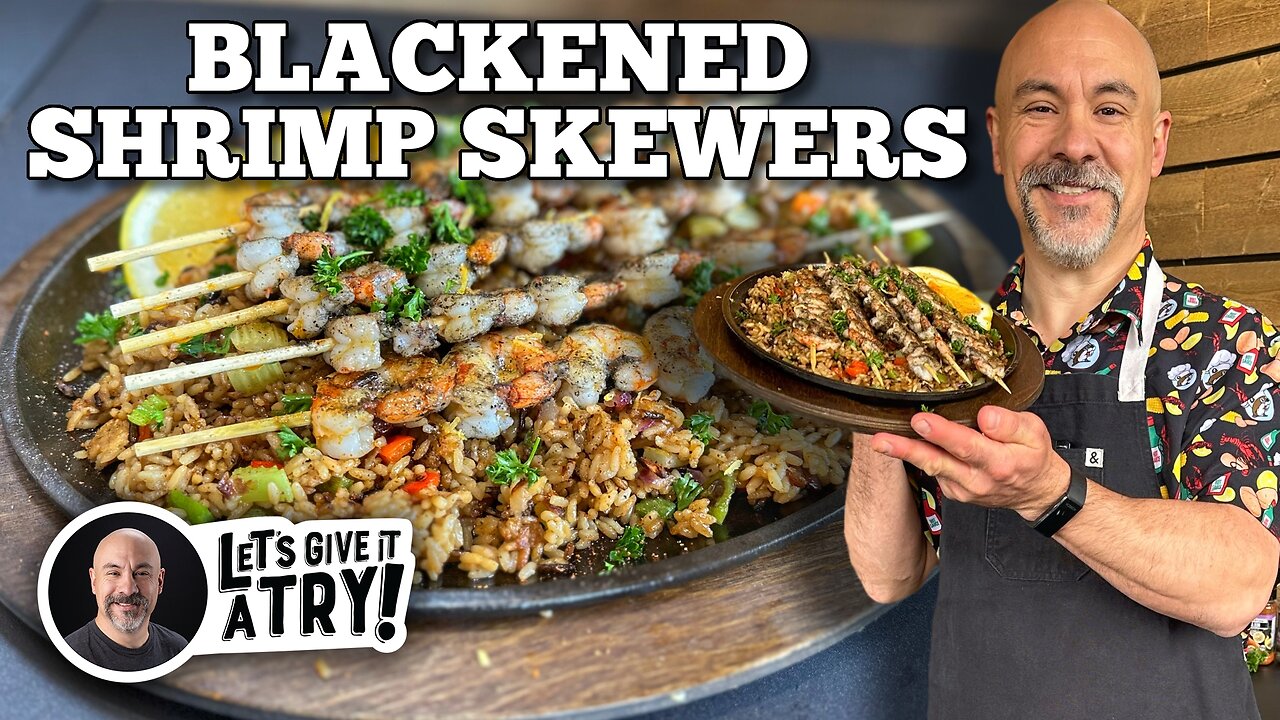 Blackened Shrimp Skewers with Cajun Rice | Blackstone Griddles