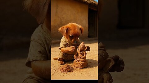 The poor puppy didn't have god's statue so, his rich friends making fun of him