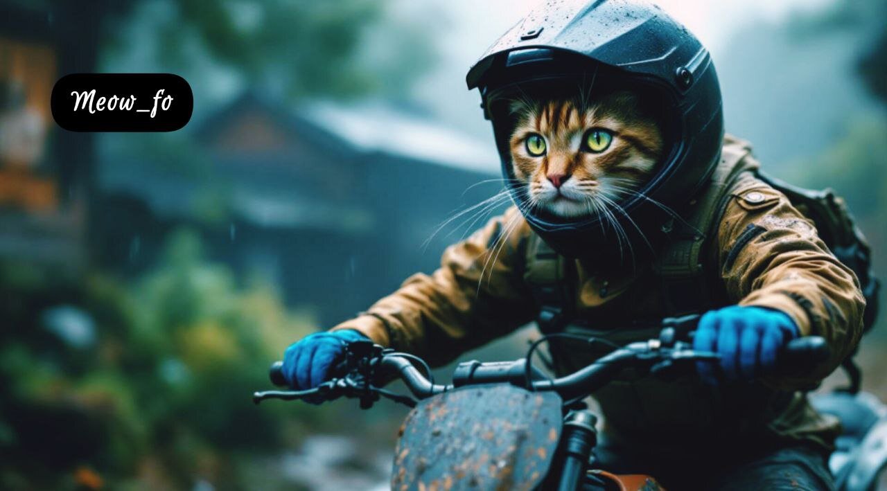 That cat is camping🐱🏕🏍