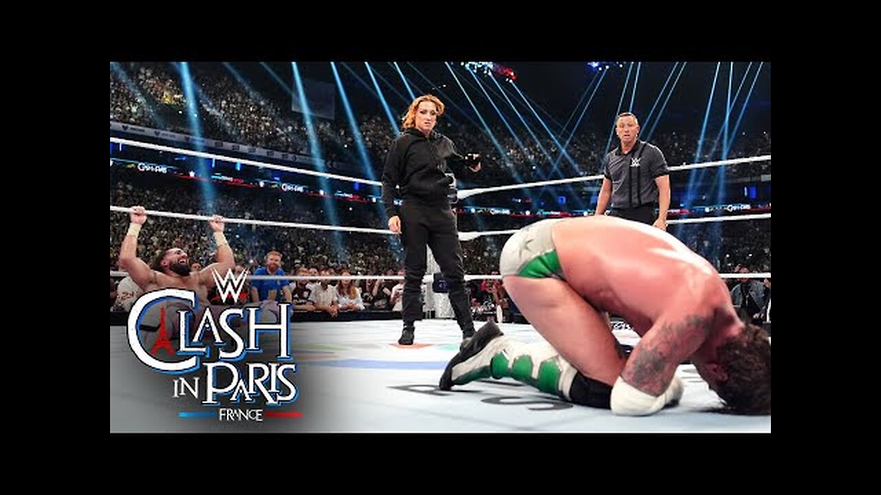 Becky Lynch SAVES Seth Rollins from defeat in absolute shocker Clash in Paris 2025 highlights - WWE