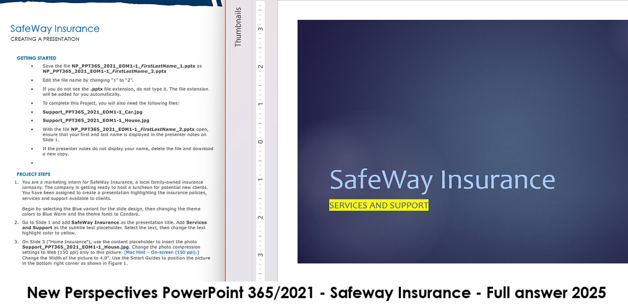 New Perspectives PowerPoint 365/2021 | Module 1: End of Module Project 1 SafeWay Insurance (2025)