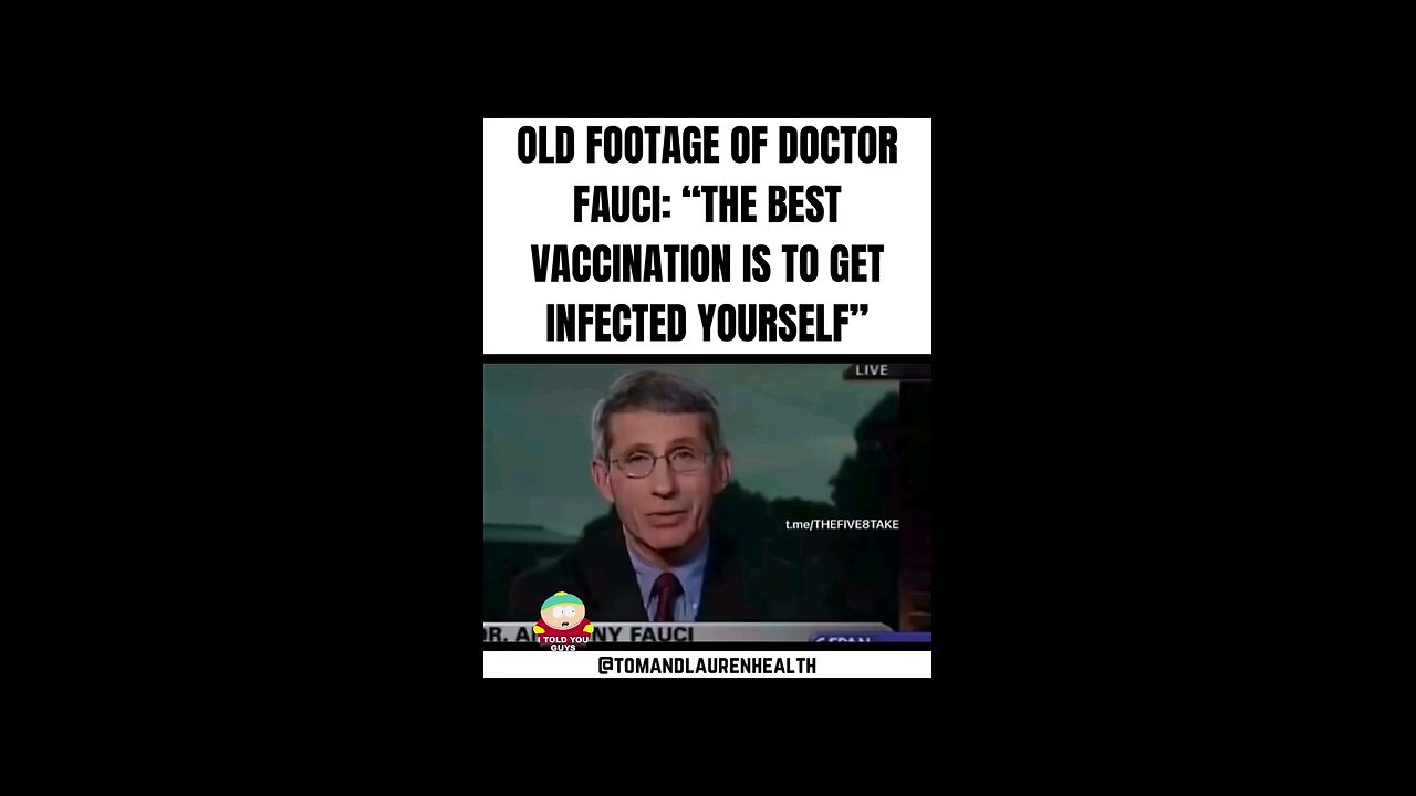 Fauchi says best vaccination is direct t infection