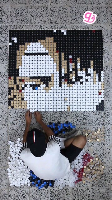 #leviackerman from Attack on Titan using 1,872 bottle caps! 💥⚔️