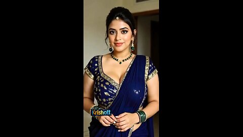 woman in blue saree