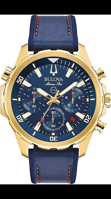 Bulova Mens Marine Star Series B Stainless Steel Quartz Watch