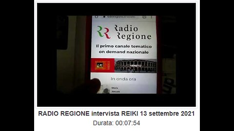 5. RADIO REGIONE intervista REIKI 13 settembre 2021