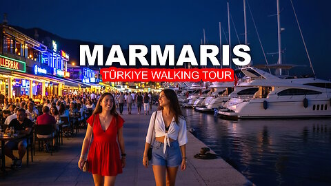 Exploring Turkey's Lively Streets at Night in 2025! Marmaris, Türkiye walking tour 4K 60 FPS