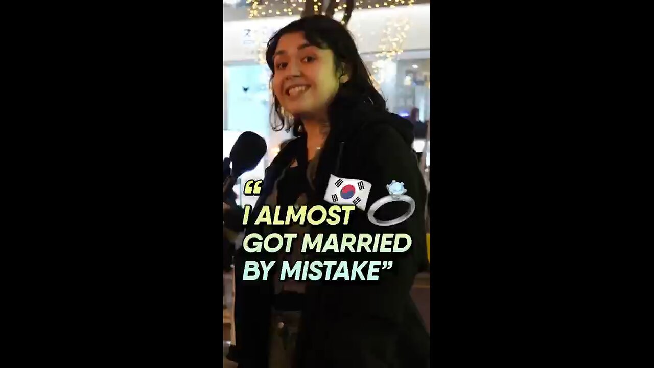 She almost got married by mistake 🫣 #korea #streetinterview #dating