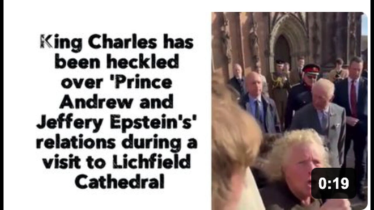 King Charles has been heckled over 'Prince Andrew and Jeffery Epstein's' relations during a visit to Lichfield Cathedral
