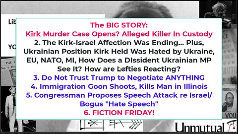 Liberty Conspiracy LIVE 9-12-25 Kirk Killer? Israeli-Kirk Fallout, Ukraine, ICE Kills Man