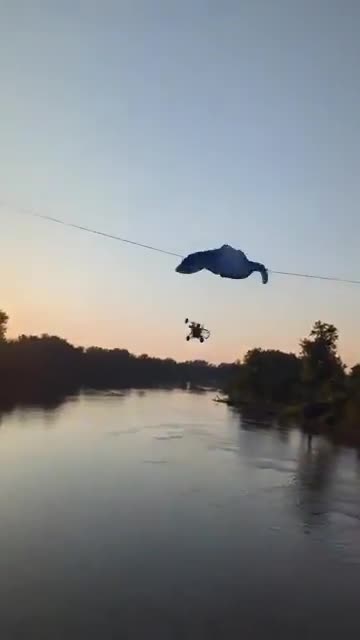 Paraglider's parachute hits high voltage line