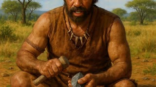 Luma Tells of the Prehistoric Times When He Made Tools From Scratch, in Africa 10000 BC