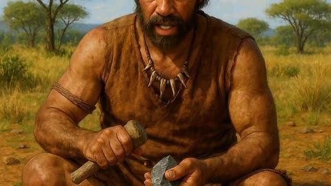 Luma Tells of the Prehistoric Times When He Made Tools From Scratch, in Africa 10000 BC