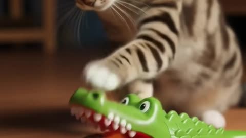 Shocking! 😱 This cat set a Crocodile Dentist trap 🐊