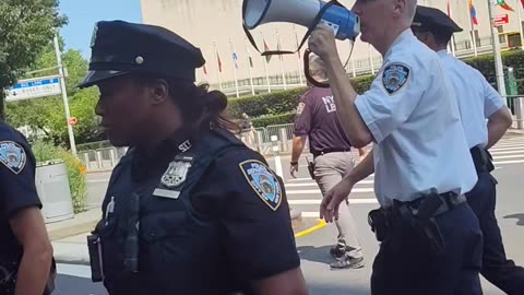 Israel-USA are STARVING Palestinians, NYPD cops want to arrest peaceful New Yorkers.